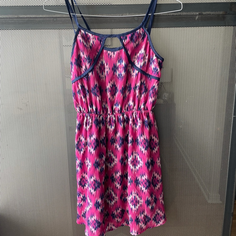 Bright pink pattern dress